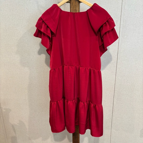 Elegant Red Ruffle Dress Size XL NWOT - Picture 3 of 5